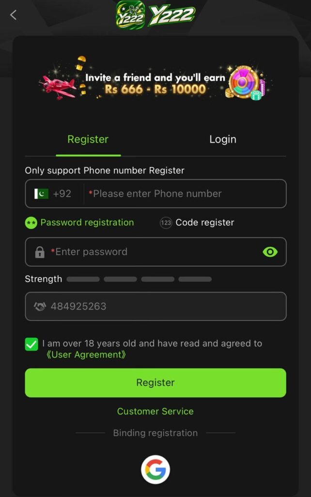 Y222 Game Earn & Login