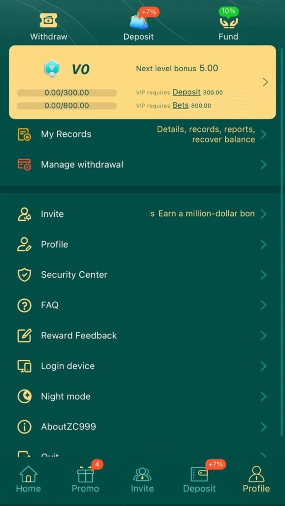 ZC999 Withdrawal